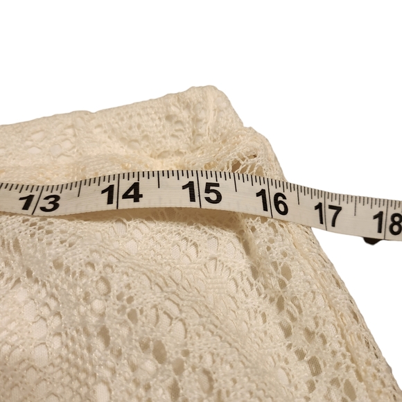 Tacera Women's Cream Lace and Lined Pants Size Medium F5 - Picture 5 of 6